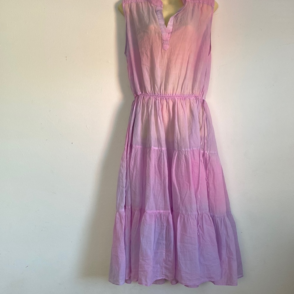 Johnny Was Sleeveless Pink Tiered Maxi Dress - Brand: